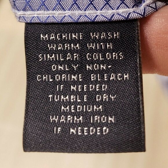 Hart Schaffner & Marx Mens Grey White Stripe Long Sleeve Button Down Large - Picture 6 of 6